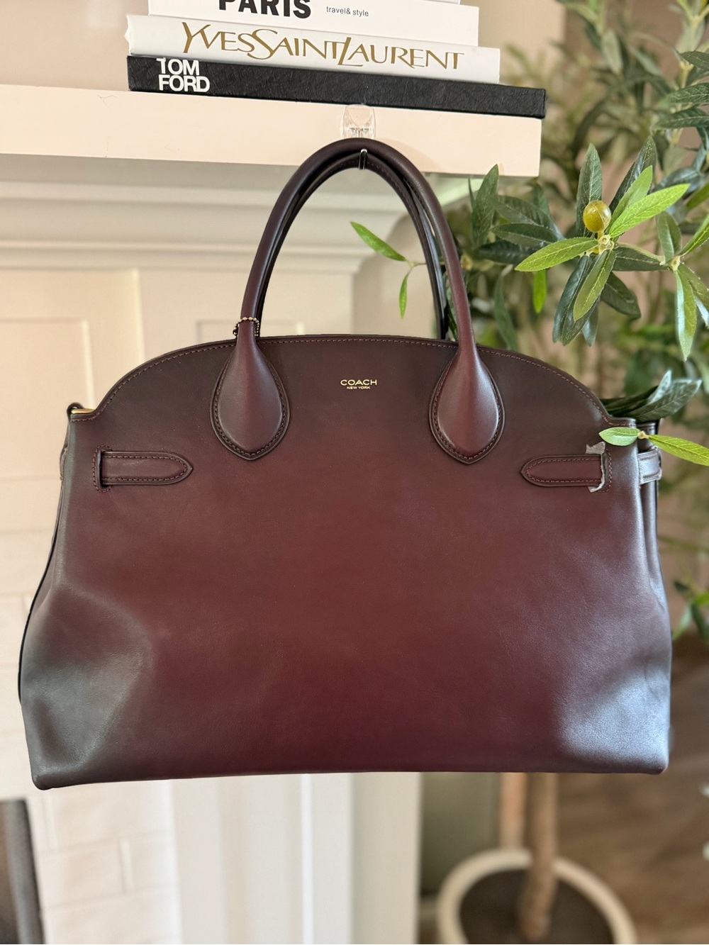 NEW COACH “Soft Empire Carryall Bag 40” MERLOT